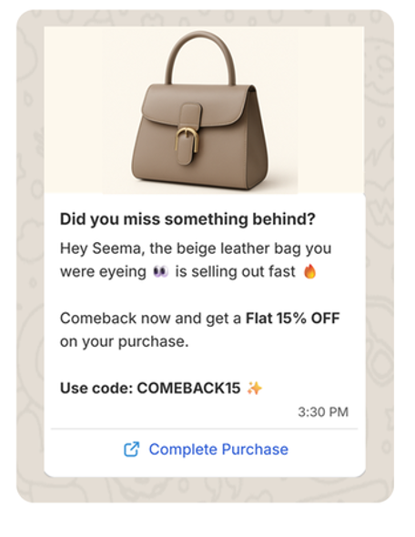 Retentionly abandoned checkout recovery dashboard for Shopify WhatsApp automation